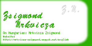 zsigmond mrkvicza business card